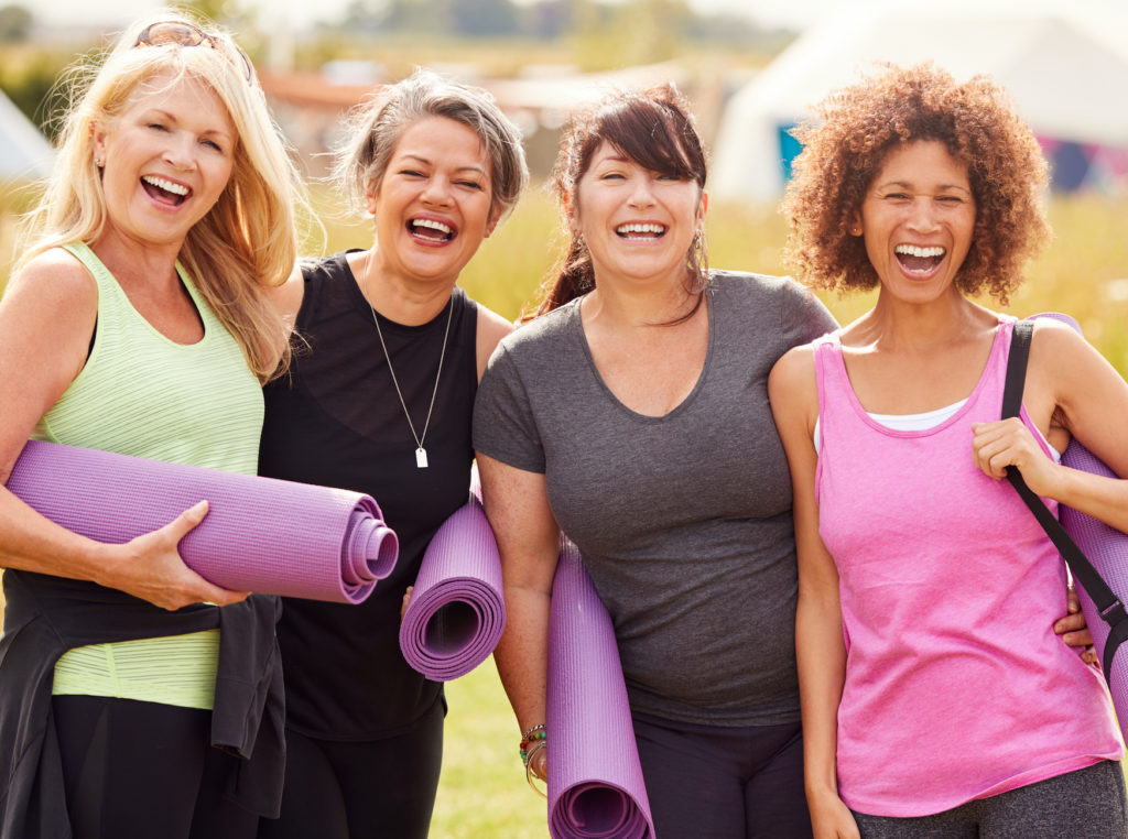 Women at yoga class