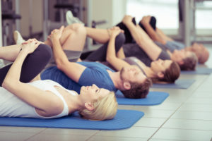 Adult yoga class